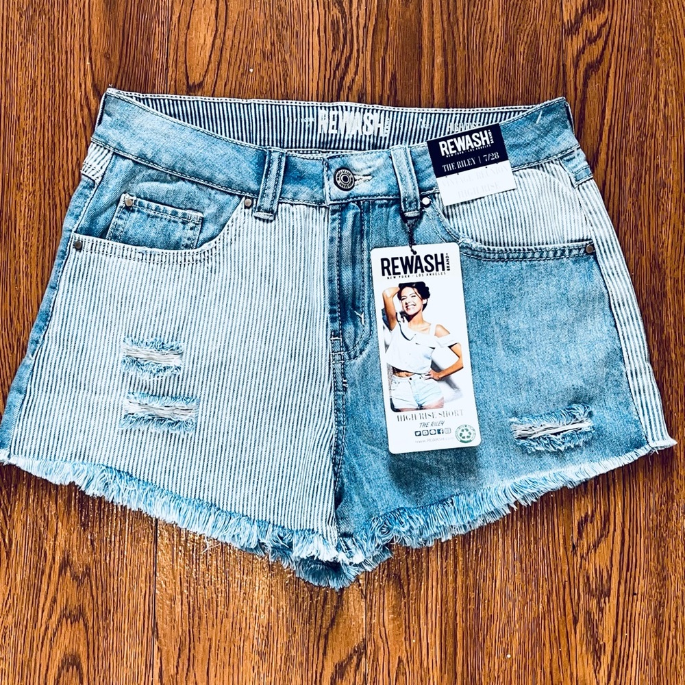 Hight Waist Denim Shorts Sz 27 Retro Style Y2K Hot Pants!